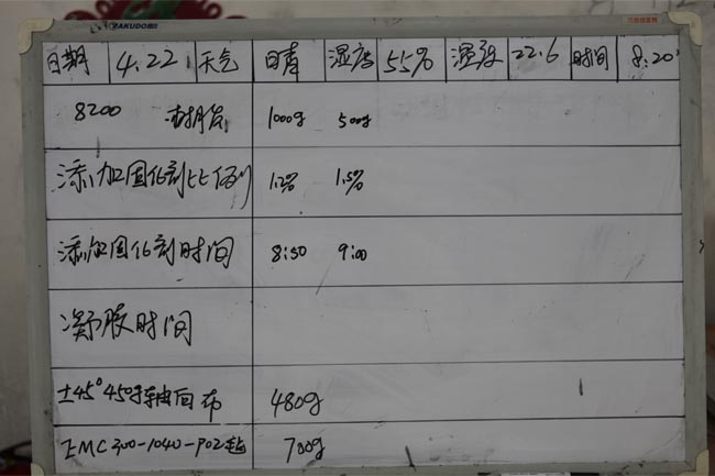 記錄操作時間、材料、工作環境及天氣等詳細數據